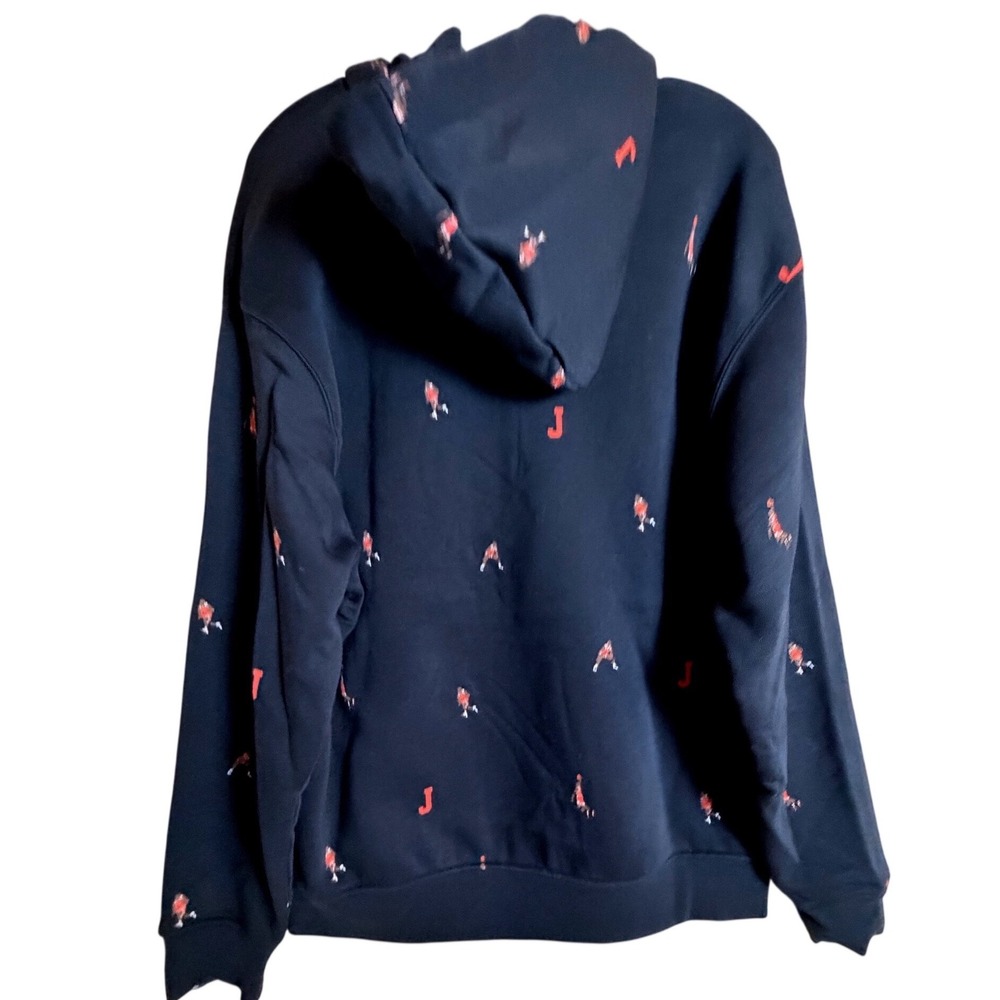 Jordan Essentials Holiday Jumpman Hoodie Men’s L Black All Over Print Fleece - Picture 6 of 16